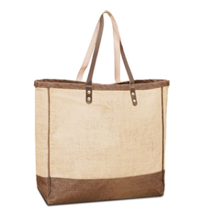 Jute Bags with Leather Handles